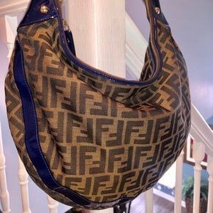 Authentic Fendi brown and blue bag . Gorgeous .